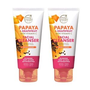 Lot 2pc New Petal Fresh Papaya & Grapefruit Vitamin C Facial Cleanser Vegan
